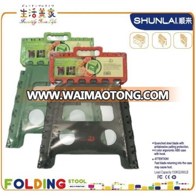 Folding step stool with handle,portable plastic folding stool